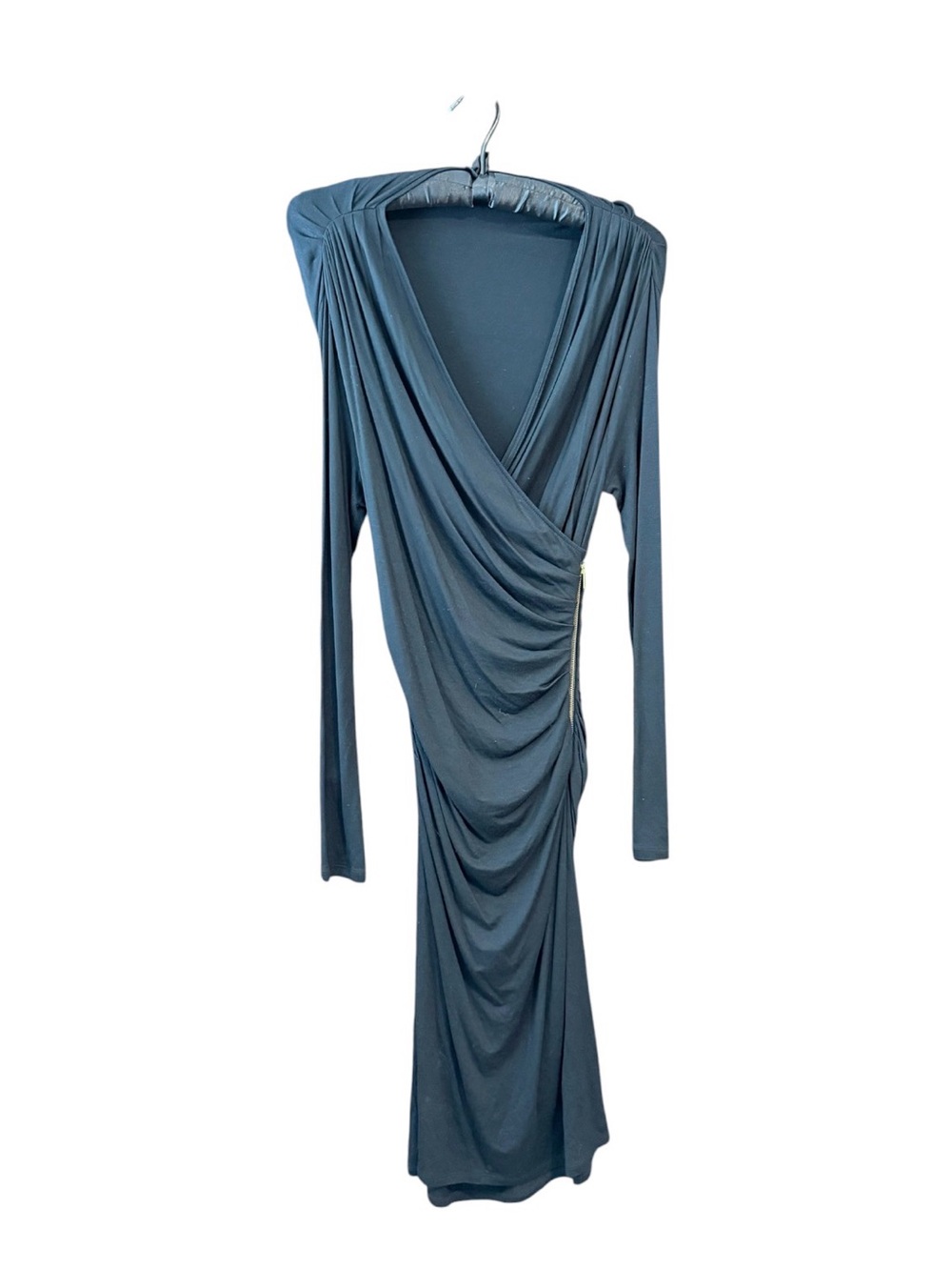 Vintage Vivienne Tam Asymmetrical Draped Wrap Maxi Dress in Black